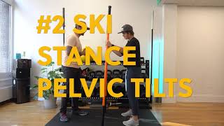 Ski Mobility Exercises: Ski Stance Pelvic Tilts