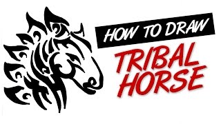 How to draw tribal tattoo horse design #2