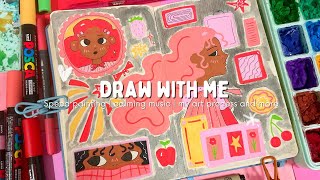 ✨ a cozy drawing session ✨ posca marker speed paint |  experimenting with different mediums | asmr