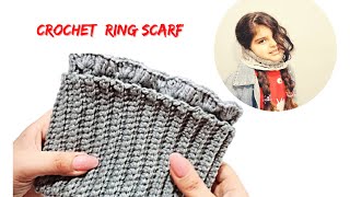 How to very easy crochet ring scarf _ Knit a scarf easily with just the single crochet