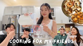 cooking a 3 course meal for my friends