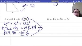 Pythagorean Theorem  Finding the Hypotenuse