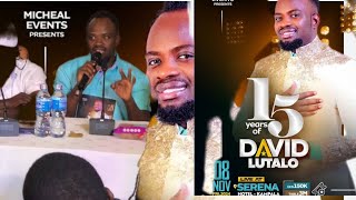 15years of David Lutalo press conference.He vows to deliver a massive show on 8 Nov@ Serena Hotel