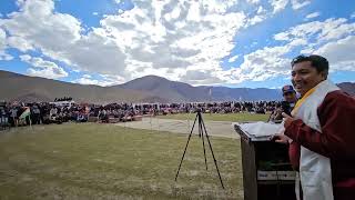 Jamyang Tsering Namgyal addressed a huge gathering at Watse Naga //  Changthang's new District