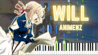 [Animenz] WILL - Violet Evergarden: The Movie - Piano Tutorial || Synthesia