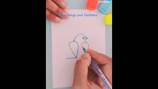 Very simple !!! Try this.🕊️🦜#shortvideo #youtubeshorts #drawing #simple #draw #shorts #short #love