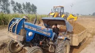 सोनालिका 35 ट्रैक्टर की ताकत। Sonalika 35 sikander tractor trailer with full loaded dumper trolley.