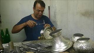 Silversmith artisan in Esfahan, Iran