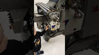 Junior playing with Bridgeport power feed #machinist #machineshop #asmr #machine #chips #steel #asmr