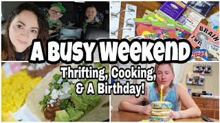 SPEND THE WEEKEND WITH US! | A Thrift Haul, A Birthday, & A Mini Road Trip | CROCKPOT CARNE GUISADA!