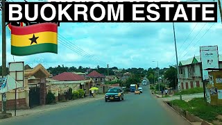 BUOKROM ESTATE IN KUMASI || DRIVE ALONG WITH ME ; BEAUTIFUL ASPHALT ROAD WITH ROAD MARKINGS