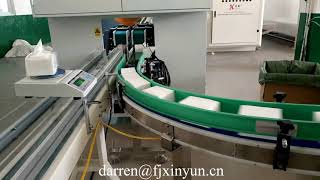 Automatic double channel facial tissue log saw cutting machine