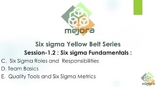 1 3 Six sigma Yellow belt Series   Roles & responsibilities, team basics, six sigma matrix