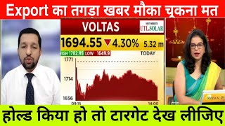 Voltas share lastest news today || voltas शेयर होल्डर क्या करे आगे || #voltassharetarget