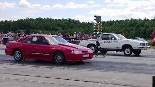 '80 Oldsmobile Cutlass 383cid vs Mazda 626 Coupe 2.0 16V 1/4 mile drag race