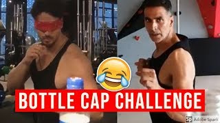 Bollywood Actors Do The Bottle Cap Kick Challenge😂 | Salman, Akshay, Tiger | Who did it the Best?