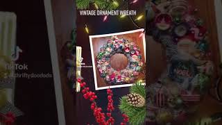 Christmas wreath created with vintage pieces