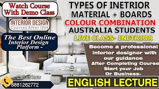 (English Lecture )-Australia Class Students - Interior Types Of Material And Types Of Playboard ----