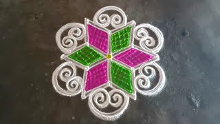 puratasi madham 5*3 beautiful  flowerskolam/navaratri special traditionalrangoli/gokulramya kolangal