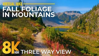 8K HDR Scenic Hike on Chain Lakes & Table Mountain Trails | Autumn Nature Beauty with 3-Way Views