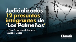 Judicializados 12 presuntos integrantes de ‘Los Palmeños’ o ‘Los Zetas’ que delinque en Quibdó