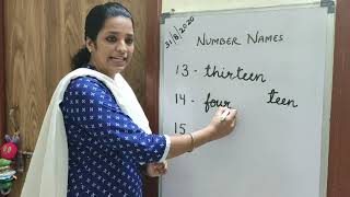 number names, number 13 14 15, online teaching, online learning,UKG kids,pre primary