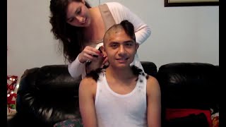 Brian Gets Shaved Bald By His Bestie (Dubbed Barberette Headshave)