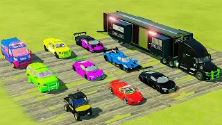 TRANSPORTING POLICE CARS, AUDI, LAMBORGHINI, FORD POLICE, AMBULANCE, RESCUE WITH TRUCK ! FS22