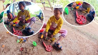 Play kitchen and sale bakery sands  motivation kids video ក្មេងៗលេងឡុកឡ