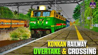 OVERTAKES & CROSSINGS: KONKAN RAILWAYS GANPATI SPECIAL EXPRESS HIGHLIGHTS! MSTS GAMEPLAY 🚂🌄