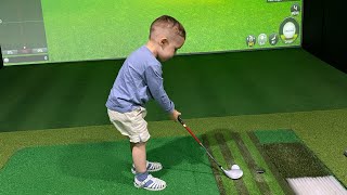 2 year old with insane swing speed number on a launch monitor.