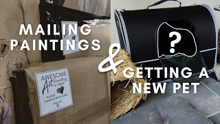 Art vlog | Birthday, new art supplies, new pet and packing sold paintings