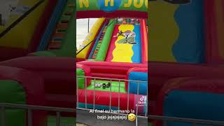 TikTok | Kid pushes sister down party slide