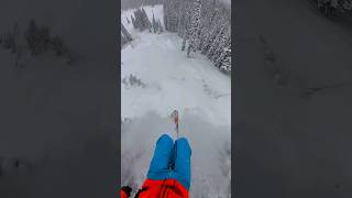 two cliffs and a flip! #skiing #cliff #backflip