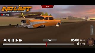 No limit drag racing 2.0 v1.8.7 Jeff Lutz Twin Turbo 1957 Chevy Bel air on 33 tyre @5.637 et