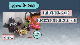 Mas de 30 ideas para HALLOWEEN 2018/ Dulceros con rollos de Papel