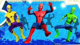 GTA 5 Rainbow Spiderman Epic Pool Water Ragdolls Jumps Fails(Funny Moments)