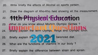 11th Physical Education 2020 important questions Kashmir Division | Jk Bose Paper