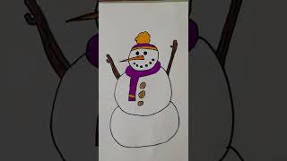 How to draw a snow man ⛄ step by step | رسم رجل الثلج سهل