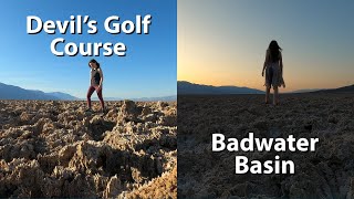 Hiking Death Valley Salt Flats(Devil's Golf Course + Badwater Basin) - Sunrise and Sunset hikes!