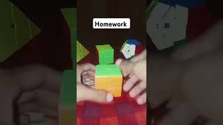 Classwork Homework and test on rubik's cube #comedy #part 33#puzzle #cubing #subscribe