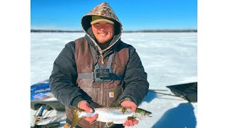 Maine ice fishing 2023: fishing for lake trout and salmon day 2!