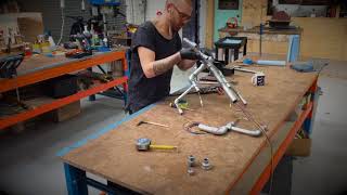 Assembly 8 bulb galvanised chandelier