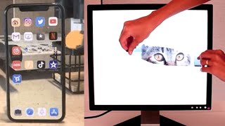 invisible phone screen | transparent display made at home | diy transparent invisible display make