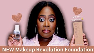 more viral tiktok makeup 🥴 *NEW* MAKEUP REVOLUTION SKIN SERUM FOUNDATION + trying "new to me" makeup