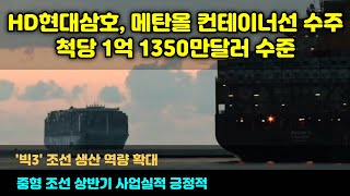 [CC한글자막]HD현대삼호, 메탄올 '컨테이너선 4척' 수주… 1척당 1억1350만 달러 수준