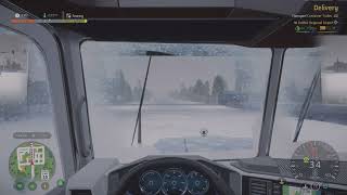 Alaskan Road Truckers Game Play PS5 Transport Container Trailer to Valdez Regional Airport