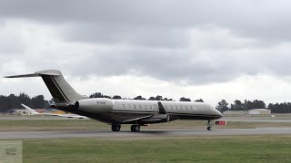 Bombardier Global 7500 Private Jet departure from Christchurch Airport 31 July 2024 - N769F