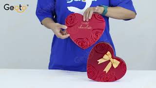 Red shiny heart shape box#ready to ship