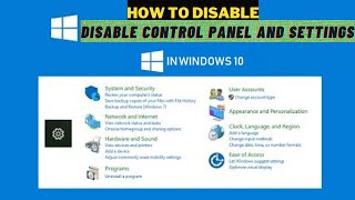 HOW to disable Control Panel in Windows 10 | How to lock control panel in windows 10